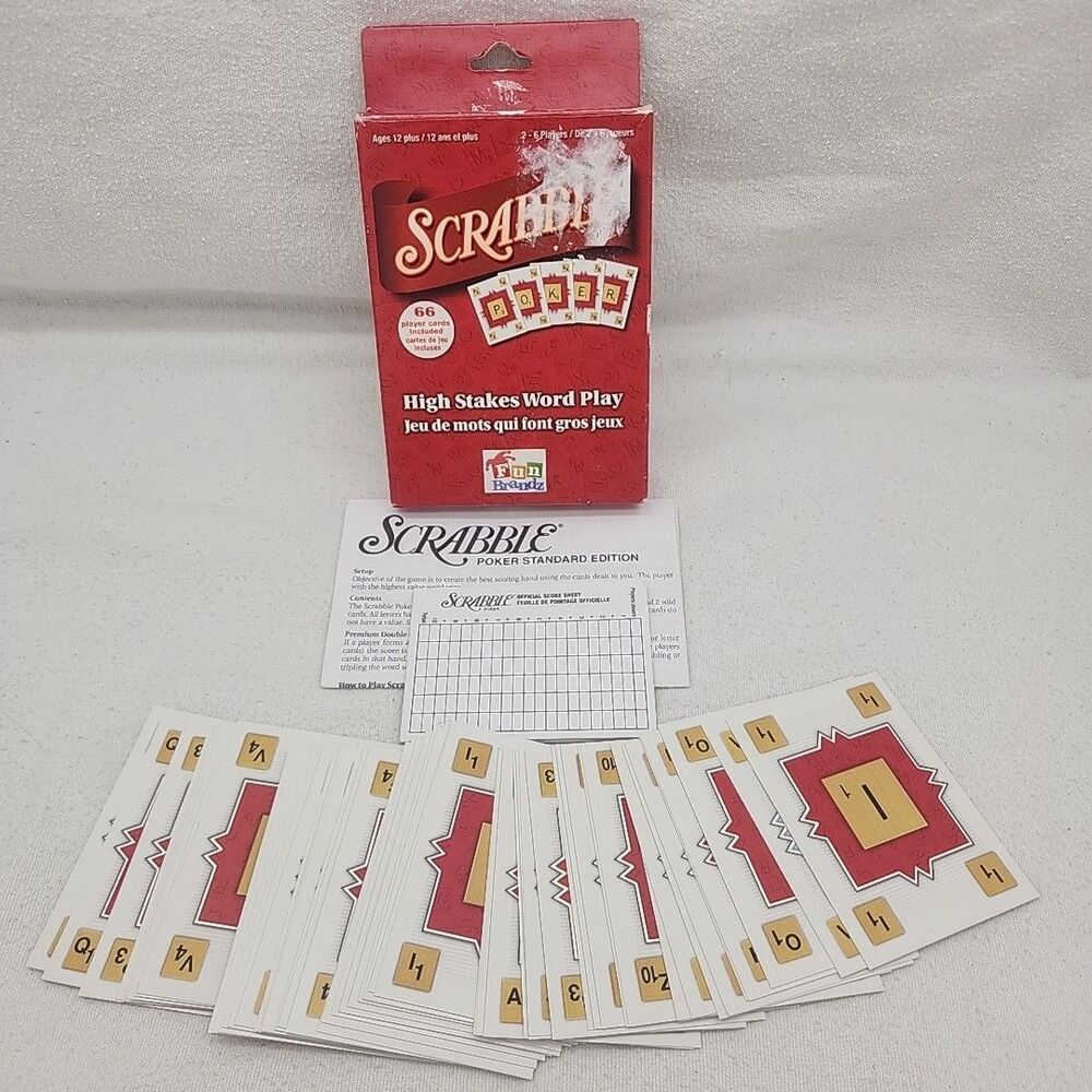 Game Scrabble Travel 2007 High Stakes Word Play Card Hasbro Complete Fun Brandz